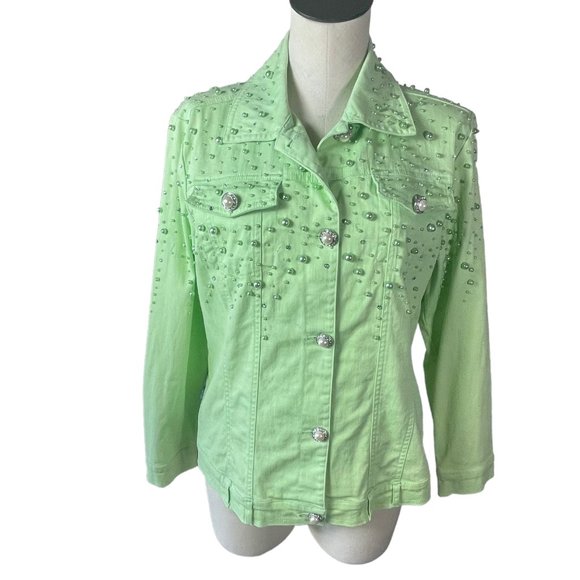Quacker Factory Jackets & Coats Quacker Factory Light Green Pearl